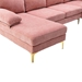 Repose 110" U-Shaped Sectional Sofa - Pink Chenille - Solid Wood Frame - Black Legs - CAB1021