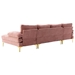 Repose 110" U-Shaped Sectional Sofa - Pink Chenille - Solid Wood Frame - Black Legs - CAB1021