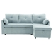 Oswego 81" Sectional Sofa with Reversible Chaise and Storage Seats - Mint Green Chenille Fabric - Solid Wood Frame and Legs - CAB1022