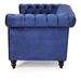 Avalon 61" Loveseat with Channel Stitching and Nailhead Accents - Blue Velvet Upholstery - Birch Wood Legs - CAB1023