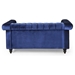 Avalon 61" Loveseat with Channel Stitching and Nailhead Accents - Blue Velvet Upholstery - Birch Wood Legs - CAB1023