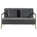 Aurelio 56" Loveseat - Grey Velvet Upholstery - Gold Metal Legs - CAB1024