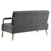 Aurelio 56" Loveseat - Grey Velvet Upholstery - Gold Metal Legs - CAB1024