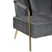 Aurelio 56" Loveseat - Grey Velvet Upholstery - Gold Metal Legs - CAB1024