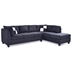 Kaidairis 111" Sectional Sofa with Pocketed Coil and Foam Seating - Black Microfiber Upholstery