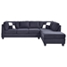 Kaidairis 111" Sectional Sofa with Pocketed Coil and Foam Seating - Black Microfiber Upholstery - CAB1030