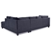 Kaidairis 111" Sectional Sofa with Pocketed Coil and Foam Seating - Black Microfiber Upholstery - CAB1030