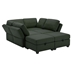 Verdi Oasis 62" Sectional Sofa - 6 Seater Reversible Sofa Bed with Storage Seats and Ottomans - Green Polyester Fabric Upholstery