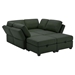 Verdi Oasis 62" Sectional Sofa - 6 Seater Reversible Sofa Bed with Storage Seats and Ottomans - Green Polyester Fabric Upholstery - CAB1032