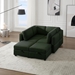 Verdi Oasis 62" Sectional Sofa - 6 Seater Reversible Sofa Bed with Storage Seats and Ottomans - Green Polyester Fabric Upholstery - CAB1032