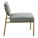 Velara Accent Chair - Grey Faux Leather Upholstery - Golden Metallic Finish Frame - CAB1046