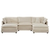 Fjord 111" U-Shaped Sectional Sofa with 2 Ottomans - 5 Seater Convertible Corner Couch - Beige Chenille Fabric - Solid Wood Frame