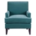 Larchmont Track Arm Accent Chair - Blue Polyester - Merlot Finish Birch Legs