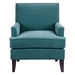 Larchmont Track Arm Accent Chair - Blue Polyester - Merlot Finish Birch Legs - CAB1056