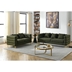 Ixalan 81" 3 Seater and 2 Seater Sofa Combination - Green Teddy Fabric Upholstery - Metal Legs