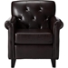 Waterford Tufted Club Chair - Brown Bonded Leather Upholstery - CAB1063