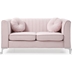 Jardinixa 65" Loveseat - Pink Micro Suede Velvet Upholstery - Heavy Duty Chrome Legs