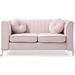 Jardinixa 65" Loveseat - Pink Micro Suede Velvet Upholstery - Heavy Duty Chrome Legs - CAB1064