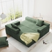 Sterling 108" Modern Sectional Sofa Bed - 4 Seater Reversible with 6 Pillows - Green Chenille - Cherry Stained Rubberwood Legs - CAB1070