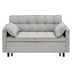 Havenbrook Essentials 55" Loveseat with Pull Out Bed - Light Gray Corduroy Fabric - Solid Wood Frame and Black Feet