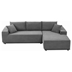 Havenbrook Estates 108" L-Shape Sectional Sofa with Loveseat and Chaise - Grey Corduroy Fabric Upholstery - Including Bottom Frame