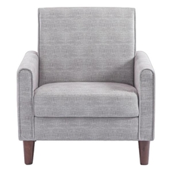 Aurora Cove Single Sofa Chair - 32" - Light Grey Fabric Upholstery - Solid Wood Frame and Legs 