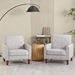 Aurora Cove Single Sofa Chair - 32" - Light Grey Fabric Upholstery - Solid Wood Frame and Legs - CAB1081