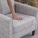 Aurora Cove Single Sofa Chair - 32" - Light Grey Fabric Upholstery - Solid Wood Frame and Legs - CAB1081