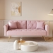 Aurora Luxe 69" Loveseat Sofa Bed with Throw Pillow - Pink Velvet Upholstery - Gold Metal Legs - CAB1084