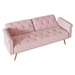 Aurora Luxe 69" Loveseat Sofa Bed with Throw Pillow - Pink Velvet Upholstery - Gold Metal Legs - CAB1084