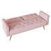 Aurora Luxe 69" Loveseat Sofa Bed with Throw Pillow - Pink Velvet Upholstery - Gold Metal Legs - CAB1084