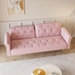 Aurora Luxe 69" Loveseat Sofa Bed with Throw Pillow - Pink Velvet Upholstery - Gold Metal Legs - CAB1084