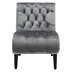 Zenda Accent Chair - Silver Finish Frame - Dark Brown Faux Leather Upholstery - Solid Wood Frame