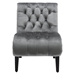 Zenda Accent Chair - Silver Finish Frame - Dark Brown Faux Leather Upholstery - Solid Wood Frame - CAB1085