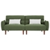 Dewdrop 80" Convertible Futon Sofa Bed - Green Corduroy Fabric - Solid Wood Frame and Legs