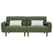 Dewdrop 80" Convertible Futon Sofa Bed - Green Corduroy Fabric - Solid Wood Frame and Legs - CAB1086