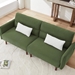 Dewdrop 80" Convertible Futon Sofa Bed - Green Corduroy Fabric - Solid Wood Frame and Legs - CAB1086