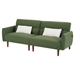 Dewdrop 80" Convertible Futon Sofa Bed - Green Corduroy Fabric - Solid Wood Frame and Legs - CAB1086