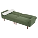 Dewdrop 80" Convertible Futon Sofa Bed - Green Corduroy Fabric - Solid Wood Frame and Legs - CAB1086