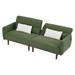 Dewdrop 80" Convertible Futon Sofa Bed - Green Corduroy Fabric - Solid Wood Frame and Legs - CAB1086