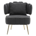 Calanthia Accent Chair - Black Boucle Upholstery - Golden Metal Frame and Legs - CAB1092