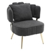 Calanthia Accent Chair - Black Boucle Upholstery - Golden Metal Frame and Legs - CAB1092