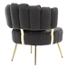 Calanthia Accent Chair - Black Boucle Upholstery - Golden Metal Frame and Legs - CAB1092