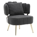 Calanthia Accent Chair - Black Boucle Upholstery - Golden Metal Frame and Legs - CAB1092