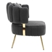 Calanthia Accent Chair - Black Boucle Upholstery - Golden Metal Frame and Legs - CAB1092