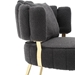 Calanthia Accent Chair - Black Boucle Upholstery - Golden Metal Frame and Legs - CAB1092