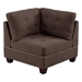 Bristol Hills 32" Corner Sofa Wedge - Black Coffee Fabric  - Tufted Cushion and Nailheads - CAB1103