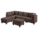 Bristol Hills 32" Corner Sofa Wedge - Black Coffee Fabric  - Tufted Cushion and Nailheads - CAB1103