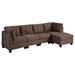 Bristol Hills 32" Corner Sofa Wedge - Black Coffee Fabric  - Tufted Cushion and Nailheads - CAB1103