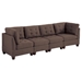 Bristol Hills 32" Corner Sofa Wedge - Black Coffee Fabric  - Tufted Cushion and Nailheads - CAB1103